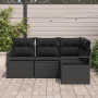 Juego de Sofá de Jardín de 4 Piezas con Cojines de Ratán y Policarbonato Negro by , Outdoor sofas - Ref: Foro24-3346363, Pric...