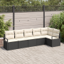 Conjunto de Sofá de Jardín de 6 Piezas con Cojines Negro Ratán Sintético von , Outdoor-Sofas - Ref: Foro24-3346397, Preis: 36...