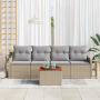 Juego de sofá de jardín de 5 piezas con cojines en ratán polipropileno beige y acacia | Foro24.es | Tu tienda online para hogar, jardín y más Foro24.es