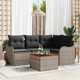 Set de Sofá de Jardín de 5 Piezas con Cojines