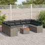 Juego de sofá de jardín de 10 piezas con cojines Gris Ratán sintético Acacia von , Outdoor-Sofas - Ref: Foro24-3347496, Preis...