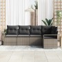 Conjunto de sofá de jardín 5 pcs Gris Poliratán