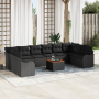 Juego de Sofá de Jardín de 11 Piezas con Cojines Negro Ratán Acacia von , Outdoor-Sofas - Ref: Foro24-3347506, Preis: 691,41 ...