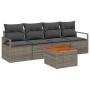 Set de Sofás de Jardín de 5 Piezas con Cojines Gris Ratán Sintético Acacia | Foro24.es | Tu tienda online para hogar, jardín y más Foro24.es