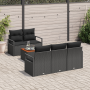 Conjunto de Sofá de Jardín de 6 Piezas con Cojines de Ratán Poliéster Negro Acacia by , Outdoor sofas - Ref: Foro24-3347646, ...