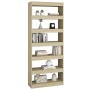 Regal/Trennwand aus Sonoma-Eichenholzwerkstoff, 80 x 30 x 198 cm von vidaXL, Bücherregale und Regale - Ref: Foro24-811730, Pr...