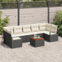 Juego de Sofa de Jardín de 8 Piezas con Cojines Negro Ratán Poli Acacia by , Outdoor sofas - Ref: Foro24-3347670, Price: 471,...