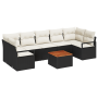 Juego de Sofa de Jardín de 8 Piezas con Cojines Negro Ratán Poli Acacia by , Outdoor sofas - Ref: Foro24-3347670, Price: 471,...