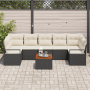 Juego de Sofa de Jardín de 8 Piezas con Cojines Negro Ratán Poli Acacia by , Outdoor sofas - Ref: Foro24-3347670, Price: 471,...