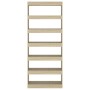 Regal/Trennwand aus Sonoma-Eichenholzwerkstoff, 80 x 30 x 198 cm von vidaXL, Bücherregale und Regale - Ref: Foro24-811730, Pr...
