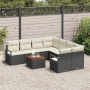 Juego de Sofá de Jardín de 9 Piezas con Cojines Negro Poliratán Acacia von , Outdoor-Sofas - Ref: Foro24-3347684, Preis: 499,...