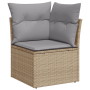 Juego de Sofá de Jardín de 9 Piezas con Cojines Beige de Ratán Polimérico Acacia | Foro24.es | Tu tienda online para hogar, jardín y más Foro24.es