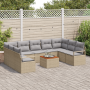 Juego de Sofás para Jardín de 10 Piezas con Cojines Beige Ratán Sintético Acacia | Foro24.es | Tu tienda online para hogar, jardín y más Foro24.es