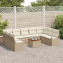 Juego de Sofás de Jardín de 10 Piezas con Cojines Beige Poliratán Acacia | Foro24.es | Tu tienda online para hogar, jardín y más Foro24.es