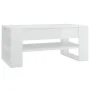 Mesa de centro madera contrachapada blanco brillo 102x55x45 cm de vidaXL, Mesas de centro - Ref: Foro24-810905, Precio: 78,03...