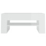 Mesa de centro madera contrachapada blanco brillo 102x55x45 cm de vidaXL, Mesas de centro - Ref: Foro24-810905, Precio: 77,90...