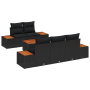 Conjunto de Sofás de Jardín de 6 Piezas con Cojines Negro Poliratán Acacia | Foro24.es | Tu tienda online para hogar, jardín y más Foro24.es