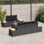 Conjunto de Sofás de Jardín de 6 Piezas con Cojines Negro Poliratán Acacia | Foro24.es | Tu tienda online para hogar, jardín y más Foro24.es