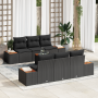 Conjunto de Sofá de Jardín de 7 Piezas con Cojines Negro Poliratán Acacia | Foro24.es | Tu tienda online para hogar, jardín y más Foro24.es