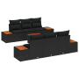 Conjunto de Sofá de Jardín de 7 Piezas con Cojines Negro Poliratán Acacia | Foro24.es | Tu tienda online para hogar, jardín y más Foro24.es