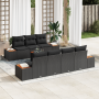 Conjunto de Sofás de Jardín de 8 Piezas con Cojines Negro Ratán Sintético Acacia by , Outdoor sofas - Ref: Foro24-3348039, Pr...