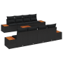 Juego de Sofá de Jardín de 9 Piezas con Cojines Negro Poliratán Acacia by , Outdoor sofas - Ref: Foro24-3348049, Price: 660,9...