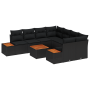 Conjunto de Sofás de Jardín de 9 Piezas con Cojines Negro Poliratán Acacia | Foro24.es | Tu tienda online para hogar, jardín y más Foro24.es