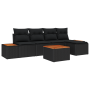 Conjunto de Sofá de Jardín de 6 Piezas con Cojines Negro Poliratán Acacia | Foro24.es | Tu tienda online para hogar, jardín y más Foro24.es