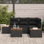 Conjunto de Sofás de Jardín de 5 Piezas con Cojines Poliratán Negro Acacia | Foro24.es | Tu tienda online para hogar, jardín y más Foro24.es