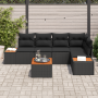 Conjunto de Sofá de Jardín de 6 Piezas con Cojines Negro Ratán de Polietileno von , Outdoor-Sofas - Ref: Foro24-3348089, Prei...