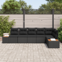 Conjunto de Sofá de Jardín de 6 Piezas con Cojines en Negro Poliratán | Foro24.es | Tu tienda online para hogar, jardín y más Foro24.es