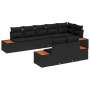 Juego de Sofás de Jardín de 8 Piezas con Cojines de Poliratán Negro de Acacia von , Outdoor-Sofas - Ref: Foro24-3348109, Prei...