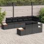 Juego de Sofás de Jardín de 8 Piezas con Cojines de Poliratán Negro de Acacia von , Outdoor-Sofas - Ref: Foro24-3348109, Prei...