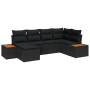 Conjunto de Sofás de Jardín de 6 Piezas con Cojines Negro Poliratán Acacia | Foro24.es | Tu tienda online para hogar, jardín y más Foro24.es