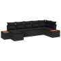 Conjunto de Sofá Jardín 7 Piezas Cojines Negro Poliratán Acacia | Foro24.es | Tu tienda online para hogar, jardín y más Foro24.es