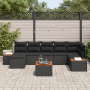 Conjunto de Sofá de Jardín de 8 Piezas con Cojines Poliratán Negro | Foro24.es | Tu tienda online para hogar, jardín y más Foro24.es
