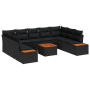Conjunto de Sofá de Jardín de 10 Piezas con Cojines Poliratán Negro Acacia | Foro24.es | Tu tienda online para hogar, jardín y más Foro24.es