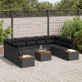 Conjunto de Sofá de Jardín de 10 Piezas con Cojines Poliratán Negro Acacia | Foro24.es | Tu tienda online para hogar, jardín y más Foro24.es