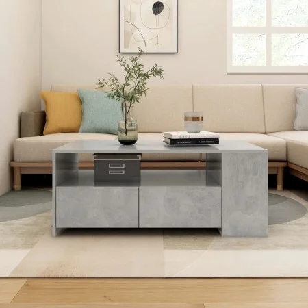 Concrete gray engineered wood coffee table 102x55x42 cm by vidaXL, Coffee table - Ref: Foro24-810921, Price: 87,23 €, Discoun...