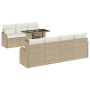 Juego de sofá de jardín de 8 piezas con cojines de ratán poliéster beige de , Sofás de exterior - Ref: Foro24-3348407, Precio...