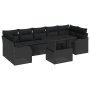 Set de sofá de jardín de 8 piezas con cojines de poliratán negro von , Outdoor-Sofas - Ref: Foro24-3348419, Preis: 584,15 €, ...