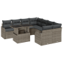 Juego de Sofá de Jardín de 9 Piezas con Cojines Gris de Ratán Poliéster von , Outdoor-Sofas - Ref: Foro24-3348435, Preis: 594...