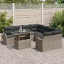 Juego de Sofá de Jardín de 9 Piezas con Cojines Gris de Ratán Poliéster von , Outdoor-Sofas - Ref: Foro24-3348435, Preis: 594...