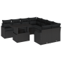 Conjunto de Sofá de Jardín de 9 Piezas con Cojines Ratán Poliéster Negro von , Outdoor-Sofas - Ref: Foro24-3348439, Preis: 63...