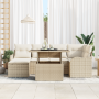 Juego de Sofá de Jardín de 7 Piezas con Cojines Ratán Poliéster Beige by , Outdoor sofas - Ref: Foro24-3348497, Price: 497,29...