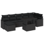 Juego de Sofá de Jardín de 8 Piezas con Cojines Negro Ratán Poliéster by , Outdoor sofas - Ref: Foro24-3348509, Price: 547,75...