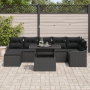 Juego de Sofá de Jardín de 8 Piezas con Cojines Negro Ratán Poliéster by , Outdoor sofas - Ref: Foro24-3348509, Price: 547,75...