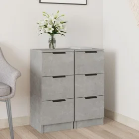 Sideboard 2 Stück betongraues Sperrholz 30x30x70 cm von vidaXL, Sideboards - Ref: Foro24-811160, Preis: 73,86 €, Rabatt: %
