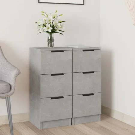 Sideboard 2 Stück betongraues Sperrholz 30x30x70 cm von vidaXL, Sideboards - Ref: Foro24-811160, Preis: 73,75 €, Rabatt: %