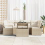 Juego de Sofás de Jardín de 7 Piezas con Cojines Beige Ratán Sintético | Foro24.es | Tu tienda online para hogar, jardín y más Foro24.es